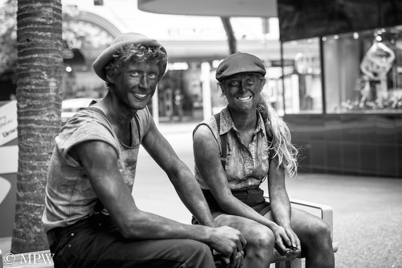 Auckland City street photo, Queent St, black and white